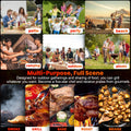 Seizeen Charcoal Grill w/Smoker, Outdoor BBQ Grill with Side Table, Portable Offset Smoker W/2-Zone Area