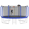 14FT Kids Trampoline, Max Weight 1320 LBS Outdoor Trampoline for 4-6 Kids, Large Round Trampoline with Enclosure and Hoop