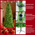 Seizeen 7FT Christmas Tree, Artificial Green Tree with 775 Green Tips, Slim Fir Xmas Tree w/Hinged Branches, Folding Metal Stand, Holiday Decoration for Carnival Party