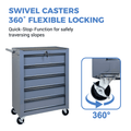 Seizeen Rolling Tool Box, 5-Drawer Tool Chest with Universal Lockable Wheels, Multifunctional Tool Cart Organizer Cabinet
