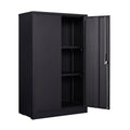 47" Metal Cabinet, Seizeen Garage Storage Cabinet with Adjustable Shelves, Pegboard and Hooks, Wall-Mountable Steel Cabinet for Workshop, Warehouse and Utility Room