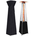 Seizeen 48,000BTU Pyramid Patio Heater, Quartz Glass Tube Propane Heater for Outdoor Use, Portable Heater on Wheels w/Protective Cover for Outdoor Porch Yard, Black