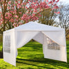 Seizeen Canopy Tent 10' x 10' for Outside Canopy Gazebo with Dressed Legs Party Wedding BBQ, Tent with 4 Detachable Sidewalls, White