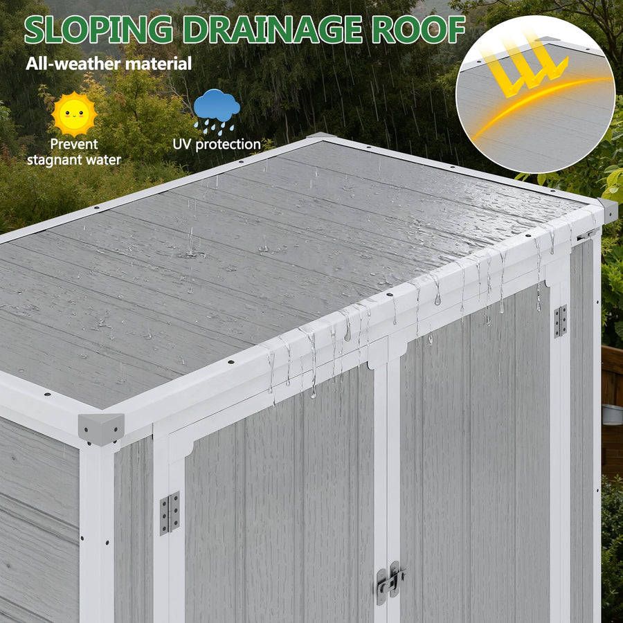 306GAL Outdoor Storage Box, 1170L Patio Deck Box and Resin Shed, Waterproof Storage Cabinet for Garden Tool Garbage Cans, 3 Doors, Quick Assembly
