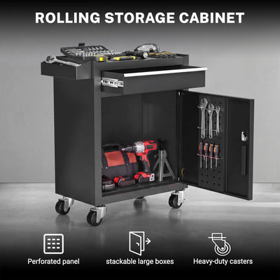 Tool Chest, 5-Drawer Rolling Tool Storage Cabinet with Detachable Top Tool Box, Universal Lockable Wheels