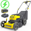 Lawn Mower Push, PowerSmart 40V 17'' Electric Lawn Mower W/ Battery & Charger, 3 in 1 Cutting Deck Cordless Lawn Mower, 5 Height Adjustable, Foldable Walk-Behind Mower, Yellow