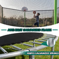16FT Kids Trampoline with Hoop - Outdoor Trampoline W/Enclosure Net & Ladder, XXL Round Trampolines with Steel Support, Max Weight Capacity 1320LBS