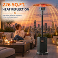 Patio Heaters for Outdoor Use, Propane Heaters w/ 12' Heating Radius, 50000 BTU Heavy Duty Heater w/ Overheating Protection System, Stainless Steel Flame Heater w/ Wheels, Black