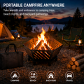 Seizeen Fire Pit for Outside, 22.5 Inch Portable Hexagon Fire Pit with Travel Bag — Smokeless Patented Design Outdoor Wood Burning Fire Pit for Camping, Backyard, Patio, Bonfire, Picnic and BBQ, Diagonal Hollow Style