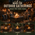 32 Inch Wood Burning Fire Pit for Outside, Square Outdoor Fire Pit Table with Spark Screen & Fire Poker, Heavy Duty Wrought Iron Firepit for Backyard, Patio, Garden & Camping