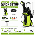 3800PSI Pressure Washer for Outdoor, Seizeen 1800W 110V Electric Power Washer, Multipurpose Cleaner Machine w/ 19.7ft Hose & 4 Nozzles, Foam Cannon, House Garden Deck Use