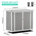 306GAL Outdoor Storage Box, 1170L Patio Deck Box and Resin Shed, Waterproof Storage Cabinet for Garden Tool Garbage Cans, 3 Doors, Quick Assembly