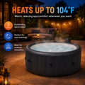 85" Inflatable Hot Tub for 4-6 Persons, Portable Outdoor Spa Tub with 150+ Air Jets, 104°F Heating, 6-Color Ambient LED Lights, Bubble Massage, One-Touch Inflation, Filter System, Cover & Floor Mat