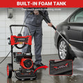 Seizeen 3600PSI Gas Powered Pressure Washer – 7HP Aluminum Pump, Built-In Foam Cannon, 4 Nozzles, 2.6GPM Flow Rate, 32.8FT Max Spray Distance