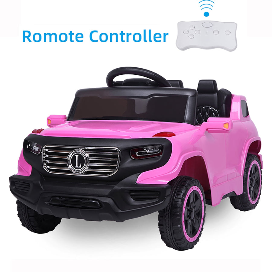 Seizeen Ride On Toys for Girls & Boys, 6V Battery 4-Wheel Riding Truck Cars, Electric Toys Vehicles W/ Remote Control for 2-5 Years Old, 3 Speeds, MP3 Player, LED Lights, Seat Belt, Pink