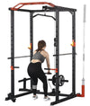 1400LBS Multi-Functional Power Rack Cage, 87'' H Professional Squat Racks for Man Woman, Adjustable Smith Machine Home Gym with Cables, LAT Pulldown System, J-Hooks, Dip Bars, Pull-up Bar