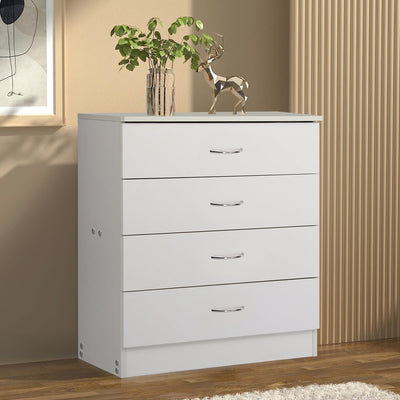 Seizeen 4-Drawer Simple Chest Dresser, White
