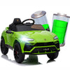 Lamborghini Ride on Cars 12V Battery Powered, Kids Ride On Cars With Remote Control, 3 Speeds, Music Player, LED Lights, Kids Ride On Toys for Girls & Boys, Green