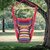 Seizeen Hammock Swing Chair, Hanging Rope Swing Hammock Chair with 2 Cushions, Hammock Chair Swing for Indoor & Outdoor, 2 Cushions,Rainbow