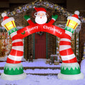 8.9FT Christmas Inflatables Decoration, Outdoor Lighted  Inflatable Santa Claus Christmas Arch with 10pcs LED String Lights, Quick Assembly Home Yard Décor Waterproof with Electric Air Fan