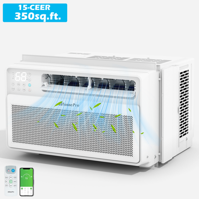 15-CEER Energy Star Window Air Conditioner, 8000BTU Window AC Unit for 350 sq.ft 35per Energy-Saving, Smart Inverter Window AC Multifunctional Dry Fan ECO Mode, Ultra Quiet & Easy Installtion