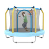 Trampoline for Kids, 55¡¯¡¯ Toddler Trampoline with Enclosure Net, Indoor Outdoor Toy for Boys Girls, with Basketball Kit, 3 Steel Supports, Blue