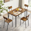 Counter Height Table Set, 5 Pieces Dining Table Set for 4, Rustic Brown Table and Chairs for Dining Room, Modern Kitchen Table Set for Small Spaces