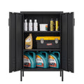 Seizeen Metal Storage Cabinet for Tool Garage Home Improvement, Storage Cabinet with Doors and Shelves Adjustable, Black