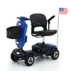 4 wheel Travel Scooter with Removable Battery, Mobility Scooters for Adults Seniors, Blue Electric Scooter Wheelchair Easy to Drive, Swivel Seat, Cup Holder, USB Port