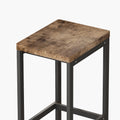 Modern High Top Table Set for 3, Rectangle Kitchen Dining Table Set Metal Frame, Small Space Counter Height Pub Bistro Set with 1 Table & 3 Stools, Natural