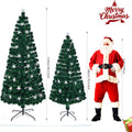 Seizeen 7FT Pre-Lit Christmas Tree, Artificial Xmas Tree with Light Stars and Color-changing Fiber Lights, Holiday Decoration Full Tree for Indoor