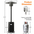 87in Tall Patio Heaters for Outside, 50,000 BTU Outdoor Freestanding Heaters Stainless Steel, Propane Heater with Wheels and Fast Ignition System, Umbrella Heater for Outdoor Deck Use