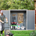 Resin Storage Shed with Floor, Seizeen 5 x 3FT Plastic Outdoor Storage Double Door Design, Waterproof Resin Cabinet with Sloped Top for Garden Tool Patio Poolside Yard Storage