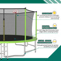 16FT Kids Trampoline with Hoop - Outdoor Trampoline W/Enclosure Net & Ladder, XXL Round Trampolines with Steel Support, Max Weight Capacity 1320LBS