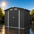 Seizeen 10x8 FT Metal Storage Shed, All-Weather Outdoor Utility Shed with Air Vent, Lockable Hinged Doors, Sloped Roof, Galvanized Steel Walk-in Garden Tool Shed for Bike, Lawn Mower, Patio Backyard Storage