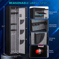 Seizee Electronic Digital Long Storage Cabinet, All-Steel Gun Safe Cabinet 2-Safe Opening Ways, Keypad Lock Safe for Home Shop Office