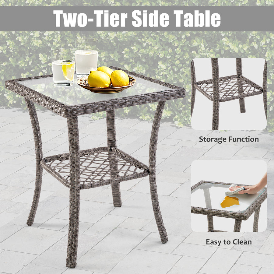 3-piece Patio Furniture Set on sale, Outdoor Patio Wicker Swivel Rocking Chair Set, Cushioned Porch Furniture for Balcony Backyard Deck, Light Gray