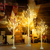 Pre-Lit Artificial Lighted Birch Trees Set of 3, White Christmas Trees for Outdoor Indoor Living Room Festival Party Decoration, 4¡¯ 5' 6¡¯