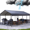 Carports and Shelters, 12 x 20ft Heavy Duty Metal Carport for Outside, 44MPH Wind Steel Tent for Car Boat Tractor ATV, Corrugated and Ribbed Metal Roof