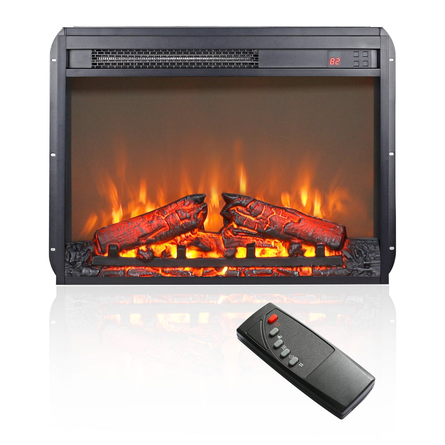 Seizeen 1400W/5000 BTU's Electric Fireplace Insert, 24'' Fireplace Heater for Indoor, Freestanding Use Heater w/Remote Control, Timer, Overheating Protection, Rapid Heating for 400 Sq. ft.