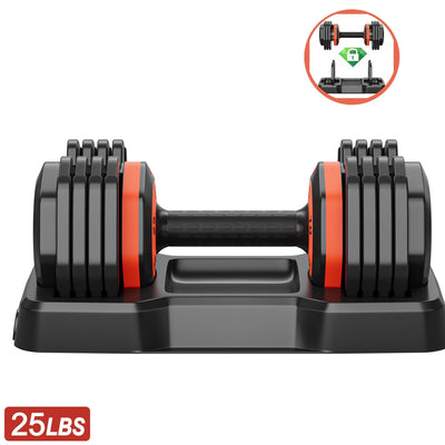 Seizeen Dumbbells, 5-In-1 Adjustable Dumbbells Set, Free Weights Dumbbells 5-25 Pound for Man Woman Home Gym Workouts, Single