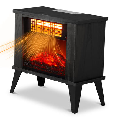 Seizeen Black 1400W Corded Electric 4 Speed Overheat Protection Fireplace Heater for 150 sq ft