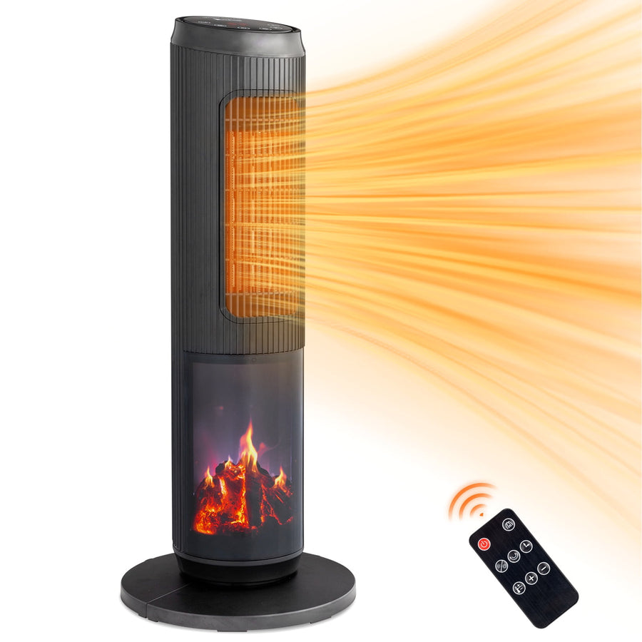 Space Heaters for Home, 1000W/1500W Heaters for Small Room, 25¡¯¡¯ Portable Tower Heaters with Remote Control, 2s Fast Heating, 60¡ã Rotatable For Indoor Use, Timer, Max 300 sq.ft