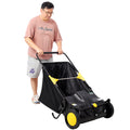 21-Inch Hand Push Lawn Sweeper, Leaf & Grass Collector with 3.5 Cu.Ft Hopper Bag, Adjustable Brush Height, Manual Yard Sweeper for Lawn, Yard & Driveway