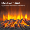 18" Electric Fireplace Heater, Freestanding Space Heater with 3D Realistic Flame, 1400W/700W, Overheat Protection, Classic Blue Indoor Electric Fireplace for Home Living Room Bedroom, Blue
