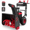 Electric Snow Thrower Walk-Behind, 24Inch 2-Stage Snow Blower Self-propelled, Cordless Snow Thrower with All-Steel Auger, Adjustable Chute, Led Lights, 13¡¯¡¯ Large Wheels