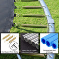 Seizeen Trampoline for Kids 12 ft - All-Weather Round Trampoline W/ Enclosure Net, Large Trampoline with Strong Supports for 6-8 Kids