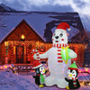 Outdoor Inflatable Christmas Decor, 6ft Lighted Bear Gift Box Penguin with Built-in Air Blower, Garden Decoration for Gate with Revolving Light