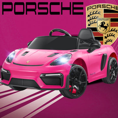 CLEARANCE! 12V Porsche Sport Ride on, Seizeen Electric Ride on Car w/Remote Control, 2024 Latest Ride on Toy for Boys Girls w/Wide Seat, Music Player, Cool Lights, Double Door Design