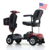 Seizeen Mobility Scooter, 4 Wheels Scooter Wheelchair with Windshield & Cup Holder, Folding Mobility Scooters for Seniors Adults Up to 10 miles, 265 lbs, Red